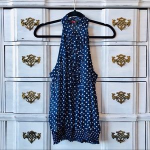 Forever 21 Navy Polka Dot Sleeveless Top S…